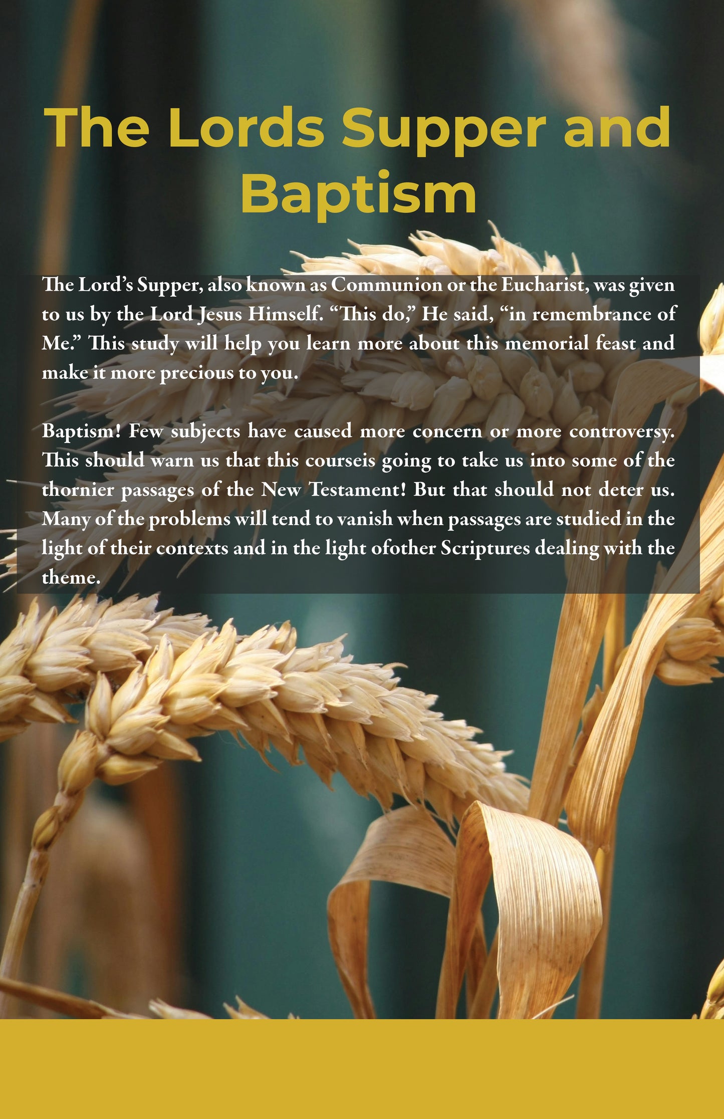 The Lord's Supper and Baptism